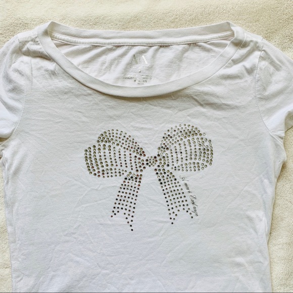 π Armani Exchange white embellished tee sz S - Picture 4 of 8